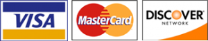 Visa, Mastercard, Discover credit cards accepted